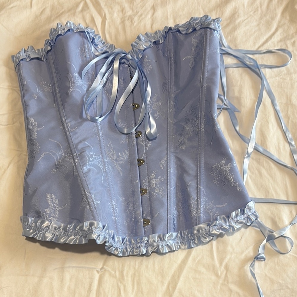 Elegant Blue Corset Top